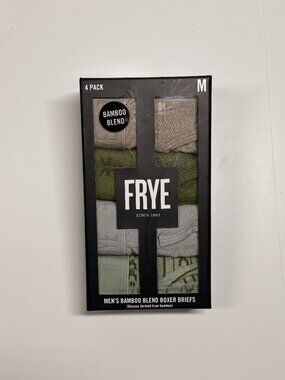 FRYE Bamboo Blend Boxer Briefs - 4 Pack - NWT - Medium - Green Tan Gray Tones
